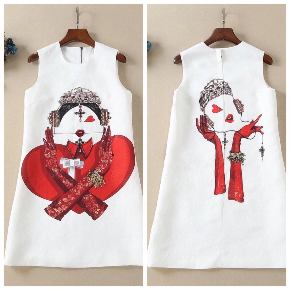 🆕 The BENTE Queen Of Hearts Silk Dress - Picture 7 of 8